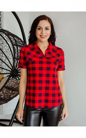Рубашка "Катрин"красный, Модель: 0523к