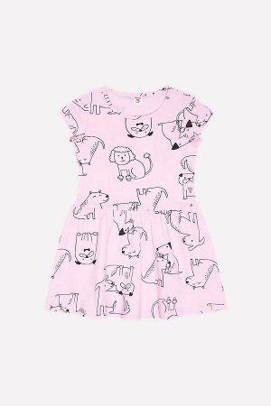 Платье для девочки Crockid К 5598 нежно-розовый, собачки
