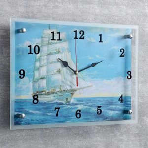 Часы настенные, серия: Море, "Корабль", 25х35 см, микс