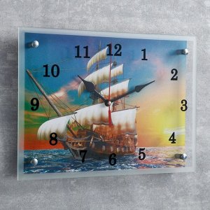 Часы настенные, серия: Море, "Парусный корабль", 25х35  см, в ассортименте