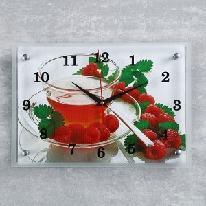 Часы настенные, серия: Кухня, "Чай с малиной", 25х35 см