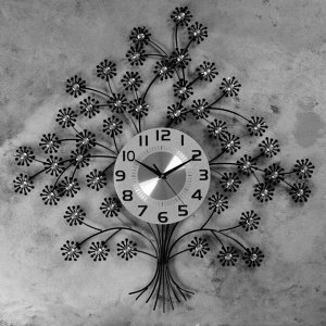 Часы настенные, серия: Ажур, "Нуско" 70х70 см, d=22 см, 1 АА, плавный ход