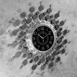 Часы настенные, серия: Ажур, "Пичентино"  d=70 см, d=24 см, 1 АА, плавный ход