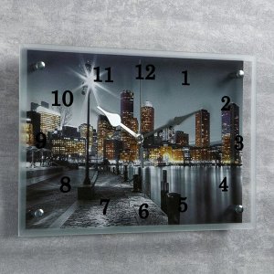 Часы настенные, серия: Город, "Набережная", 25х35  см, микс