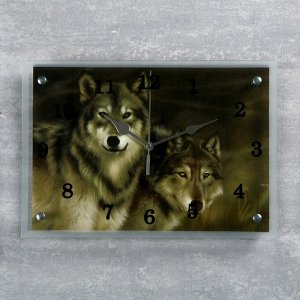 Часы настенные, серия: Животный мир, "Волки" 25х35 см, в ассортименте
