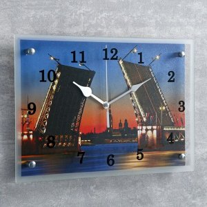 Часы настенные прямоугольные "Мост", 25х35 см
