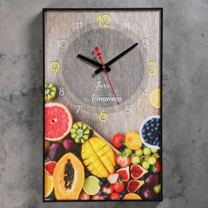 Часы настенные, серия: Кухня, "Тропические фрукты", 57х35х4 см