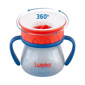 Lubby - Стакан-поильник 360, от 12 мес, 250 мл, полипропилен, силикон