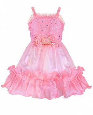 Розовое нарядное платье для девочки 286011-ПСДН16