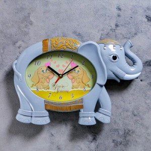 Часы настенные, серия: Детские, Серый слоник, 36х24 см