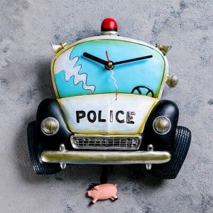 Часы настенные, серия: Детские, Полицейская машина, 26х34 см