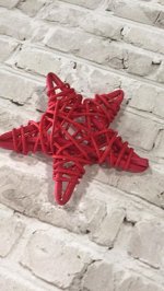 Звёзды ротанговые 6см цвет красный