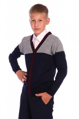 Кардиган Характеристики: Состав- акрил
Удобный кардиган на мальчика для школы. Хорошо сочетается с рубашкой и брюками.