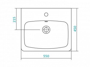 Умывальник 1WH302185 раковина НЕО с отверстием под смеситель /55х45/(белый)