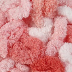 Пряжа "Puffy color" 100 % микрополиэстер 9м/100г  (5922 розово-белый)