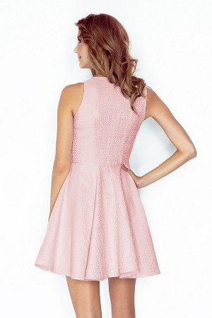 Платье MORIMIA 014-5 розовая пастель  Платье-клёш с декольте в форме сердца. Текстурный материал. Состав: 70% вискоза, 30%полиэс