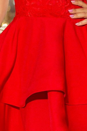Платье NUMOCO 205-1  Эксклюзивное платье для особых случаев. Кружевной вырез, расклешённая юбка с двумя оборками. Женственно и н