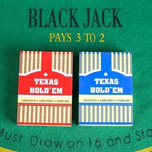 Карты игральные пластиковые "Texas Hold'em", 54 шт, 8.8 х 6.3 см, микс