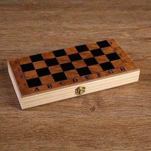 Настольная игра 3 в 1 "Цейтнот": шахматы, шашки, нарды, доска дерево 24х24 см