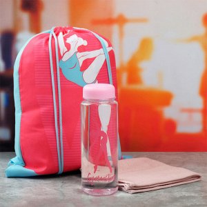 Набор Sport in my life: сумка на лямках, бутылка для воды, полотенце