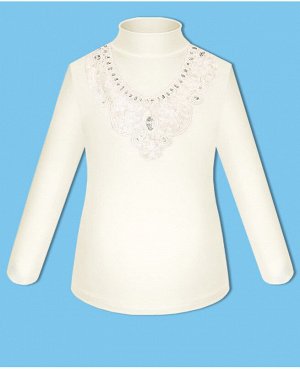 Молочная блузка с декором для девочки 8404-ДНШ19