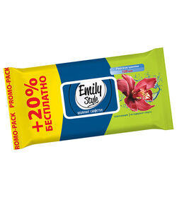 ПРОМО Эмили Стайл влаж салфетки Райские цветы 120шт. упаковка с крышкой (+20% БЕСПЛ) (12шт)