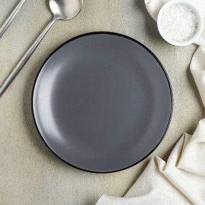 Тарелка керамическая десертная Доляна «Ваниль», d=19,8 см, цвет серый