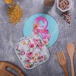 Многофункциональная кухонная доска + прихватка«С Праздником!», 20 см