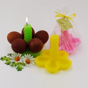 Свеча-подставка для яиц "Цветок", МИКС
