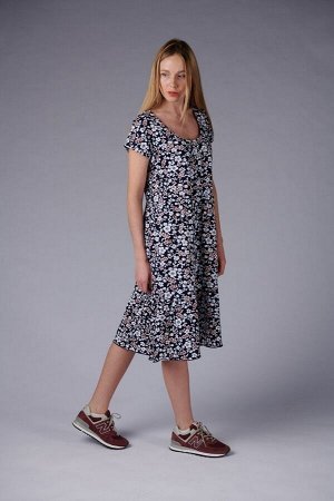 Платье с пуговицами и сборкой - Шанталь - 710 - персик