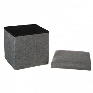 Пуфик-куб складной, ПУ, искусственный лён, картон, 30х30х30см, до 100 кг, 3 цвета