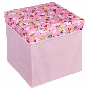 Пуфик-куб складной, ПУ, спанбонд, картон, 31х31х31см, до 80кг, Паппи