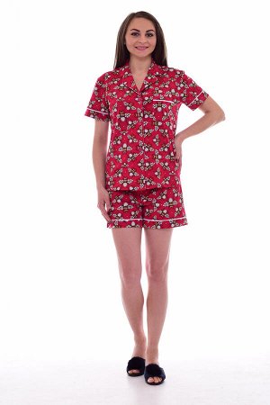 Пижама женская 1-178б (красный)