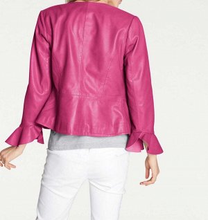 Кожаная куртка, розовая