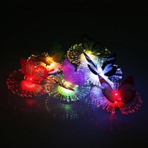 INBLOOM Украшение светодиодное "Бабочка", ПВХ, 10см, LR44x3, 6 цветов
