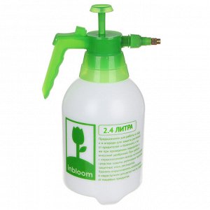 Пульверизатор помповый INBLOOM 2,4 л, 30 см, пластик, бело-зеленый