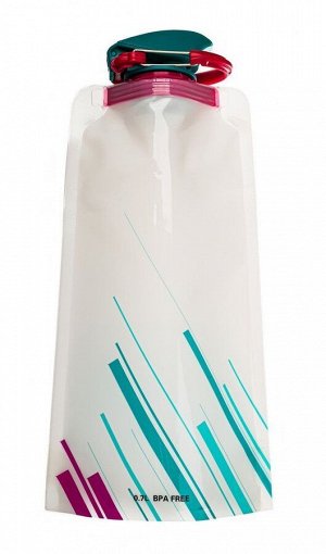 Силиконовая складная бутылка-мешок для воды Verona Aquatic, 700 мл, белая