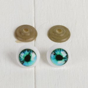 Глаза винтовые с заглушками, набор 4 шт, размер 1 шт 2,4 см, цвет голубой