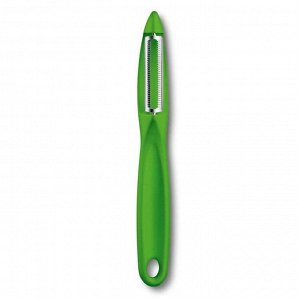 Нож для чистки овощей VICTORINOX универсальный, двустороннее зубчатое лезвие, зелёный
