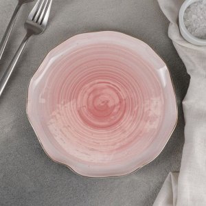 Тарелка пирожковая «Млечный путь», 19 см, цвет розовый