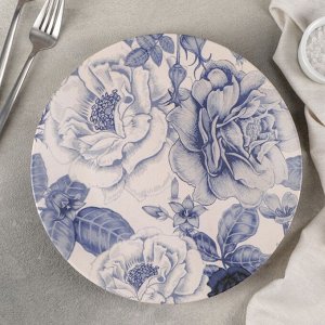 Тарелка обеденная «Синяя роза», 25 см