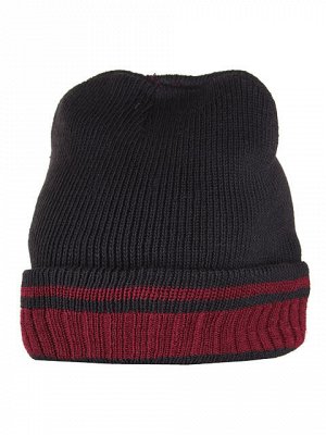 HT1701-3 шапка мужская, черно-бордовая