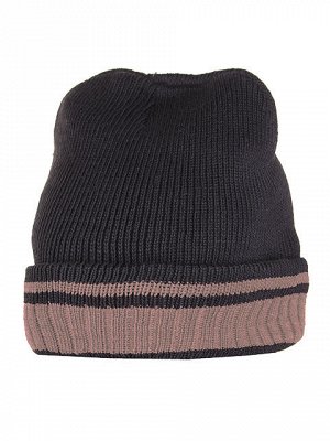 HT1701-1 шапка мужская, черно-бежевая