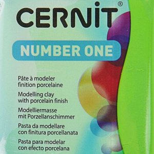 Полимерная глина запекаемая, Cernit Number One, 56 г, светло-зелёная, №611