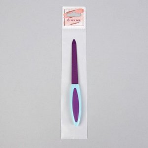 Пилка металлическая для ногтей, прорезиненная ручка, 14 см, цвет МИКС
