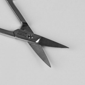 Ножницы маникюрные, загнутые, широкие, 9,5 см, цвет серебристый