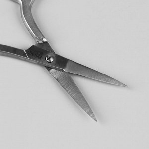 Ножницы маникюрные, прямые, широкие, 9,5 см, цвет матовый серебристый