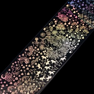 Переводная фольга для декора «Единороги», 4 - 50 см, цвет голографичный серебристый