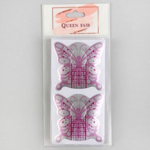 Формы для ногтей «Бабочка», 20 шт, цвет фиолетовый/серебристый