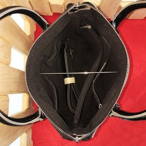 Роскошная сумка Sheer из натуральной кожи с лазерной обработкой черного цвета.